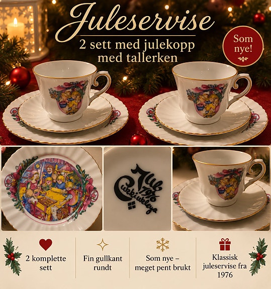 Juleservise med to sett.