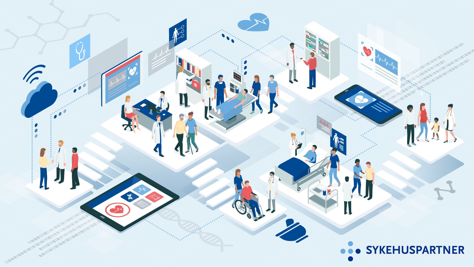 Vi utvikler og leverer fremtidsrettede og effektive løsninger som bidrar til at helsepersonell får fokusert på hovedoppgaven: Pasientbehandling.